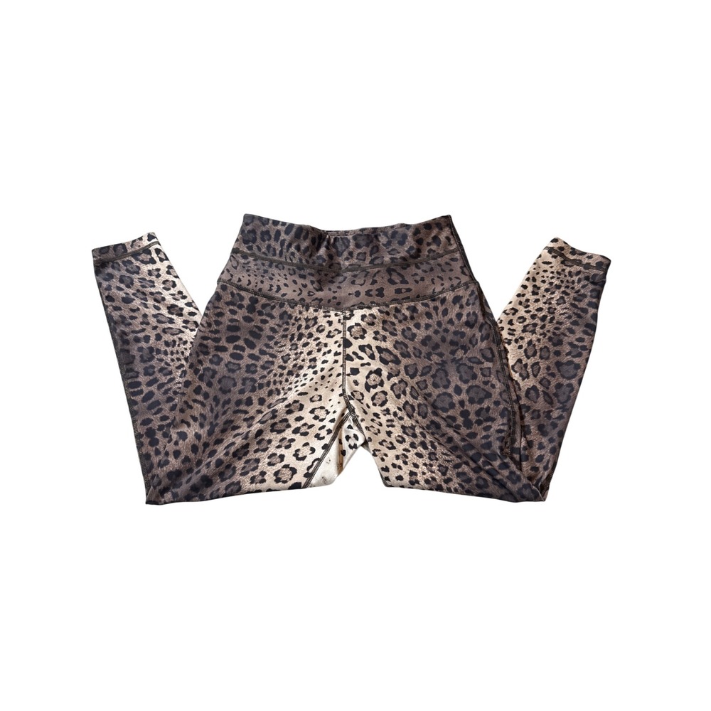 Zelos Womens Plus 1X Leopard Animal Print High Waist Active Leggings Brown Black